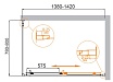 Душевой уголок Cezares MOLVENO-AH-11-140/80-C-Cr-IV 140x80 прозрачный