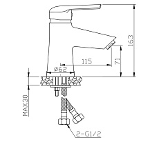 Cмеситель для раковины Orange Tony M54-021Gr графит