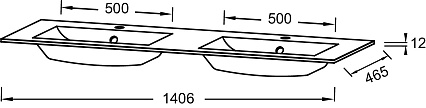 Раковина Jacob Delafon Sherwood EB1832RU-DE1 140 см матовый белый