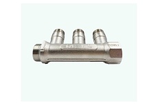 Латунный коллектор Terma 3/4&quot;в/н с 3-мя шаровыми кранами на 1/2&quot; (нар.резьбы) (14016) 41232