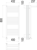 Полотенцесушитель водяной Terminus Аврора П16 400x800, 4670078529411 c полкой