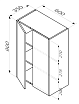 Шкаф пенал Am.Pm Func 60x90 см дуб крафт, M8FCH06029OF