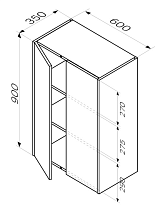 Шкаф пенал Am.Pm Func 60x90 см дуб крафт, M8FCH06029OF