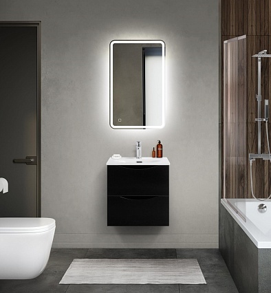 Мебель для ванной BelBagno Marino-Cer-Mini 50 см Nero Lucido