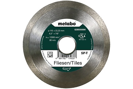 Круг алмазный по плитке сплошной Classic (115x22.23 мм) Metabo 628555000