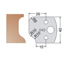 Нож мультисистема HSS профиль с галтелью R8, 10 40x20x4 мм Dimar 3304940