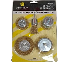 Набор щеток для дрели Эврика 4500 об/мин, 5 предметов, в блистере ER-90008