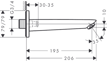 Излив для ванны Hansgrohe Logis 71410000