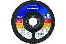 Круг лепестковый шлифовальный по нержавеющей стали 125x22.2 мм, Z40, цирконий RAWLPLUG RT-FDI-125/40