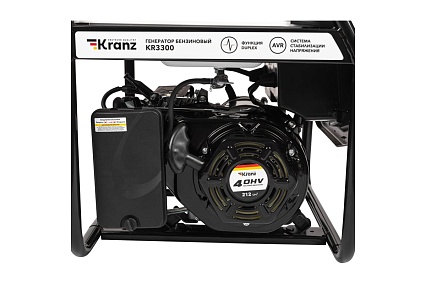 Бензиновый генератор Kranz KR3300 3,3 кВт, 230 В, 15 л, ручной стартер KR-16-1133