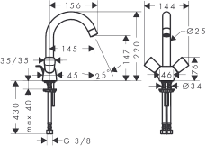 Смеситель для раковины Hansgrohe Logis 71222000