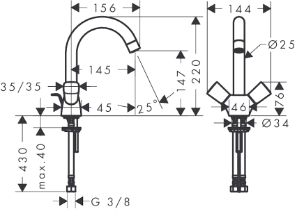 Смеситель для раковины Hansgrohe Logis 71222000