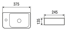 Раковина WeltWasser AISBACH 10100 L 37.5 см, 10000004590 белый глянец