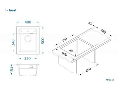 Кухонная мойка Alveus Granital Atrox 10 1139771 40 см черный