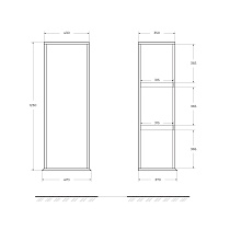 Шкаф пенал Cezares Idra 47 см Cotone 55817