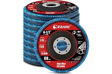 Торцевой лепестковый диск 115х22.2 мм, P80 из оксида циркония, 10 шт Ezarc 80FD8010