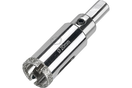 Коронка алмазная по керамограниту и керамике с центрирующим сверлом 20 мм Diamond Industrial DIDCSC020