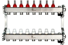 Коллектор нерж. Wester MUFS 1&quot;-3/4 в сборе с расходомерами на 8 выходов 0-32-1512