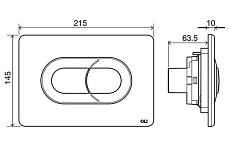 Кнопка смыва Oli Salina 640099 черный матовый/хром матовый