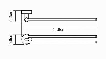 Полотенцедержатель WasserKRAFT Isen K-4031, двойной