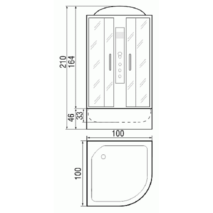 Душевая кабина River Nara 100/43 МТ 100x100 белый, матовое