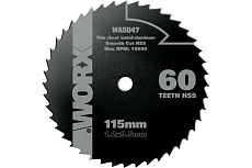 Пильный диск по алюминию (60T; 115х1.2х9.5 мм) Worx WA5047