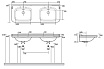 Раковина Kerasan Waldorf 4143K1bi/cr*1 150 см белый/хром (с 1 отв. под смеситель)