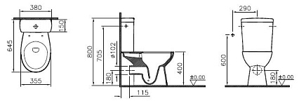 Унитаз VitrA S10 Open-Back 9822B003-7204 безободковый, с микролифтом