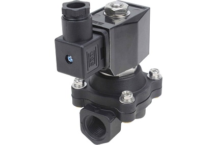 Электромагнитный клапан DN.ru VS2W-503N-NC Ду40 Ру6 пластик, резьба 1 1/2" NBR 220B AC D130-01267