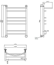 Полотенцесушитель водяной Aquanet Romeo(г2) 40x80 см, с верхней полкой