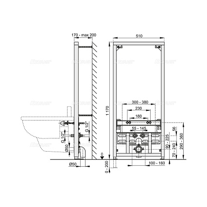 Инсталляция для биде Alcaplast A105/1120