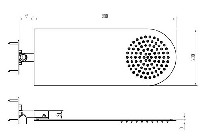 Верхний душ RGW Shower Panels SP-61 50x20 хром