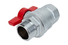 Шаровой кран Giacomini R854, 1, ВН, ручка-бабочка красная, хромированный R854X025