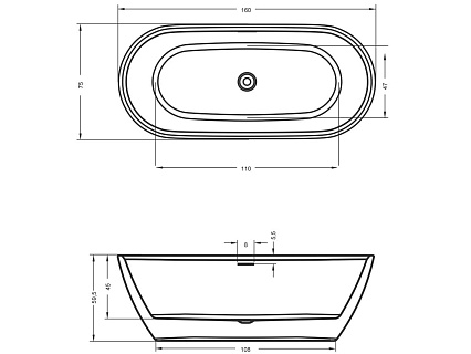 Акриловая ванна Riho Inspire FS 160x75 белый