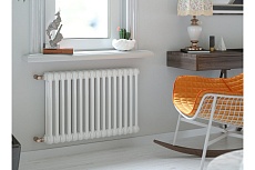 Трубчатый радиатор GUARDO PILON двухтрубный 565x384 мм, 8 секций, боковое подключение 3/4", белый 2T-0565 8 BK 3/4"