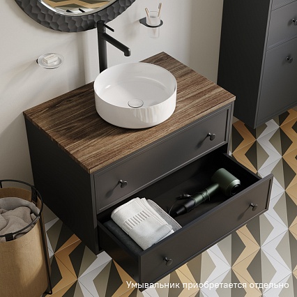 Тумба со столешницей Iddis Torr 80 см, МДФ макадамия орех