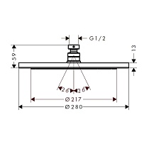 Верхний душ Hansgrohe Croma 280 Air 1jet 26220000