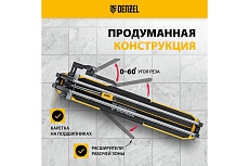 Плиткорез Denzel 800x14 мм, цельнометаллическая направляющая, каретка на подшипнике, стальная станина, рукоятка-пенал 877010