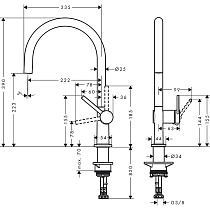 Смеситель для кухни Hansgrohe Talis M54 72804670 матовый черный