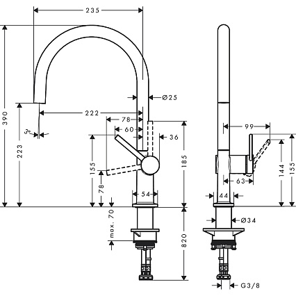 Смеситель для кухни Hansgrohe Talis M54 72804670 матовый черный