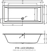Акриловая ванна Riho Lugo Plug&Play 200x90 см L с монолитной панелью
