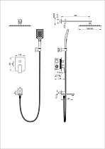 Душевой набор Wonzon&Woghand Diamond WW-88939011-MB черный матовый