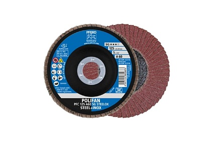 Круг шлифовальный лепестковый PFC 125 A60 SG STEELOX PFERD 67706125