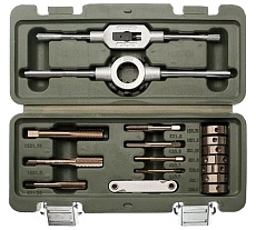 Набор метчиков и плашек Дело Техники HSS4341 M3-М12, стандартные резьбы, 10/1 17 предметов 239160