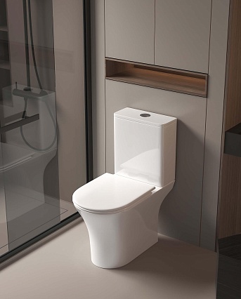 Унитаз-компакт Aquatek Optima AQ4412-00 безободковый, с микролифтом