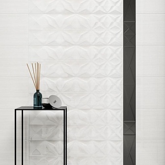 Керамическая плитка Meissen Classic Delicate Lines белый (структура) 25х75 см, O-DEL-WTU052