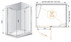 Душевой уголок Cezares BERGAMO-W-AH-1-90/100-C-Cr-R 90x100 прозрачный, R