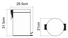 Ведро WasserKRAFT K-635 5л, с микролифтом, хром