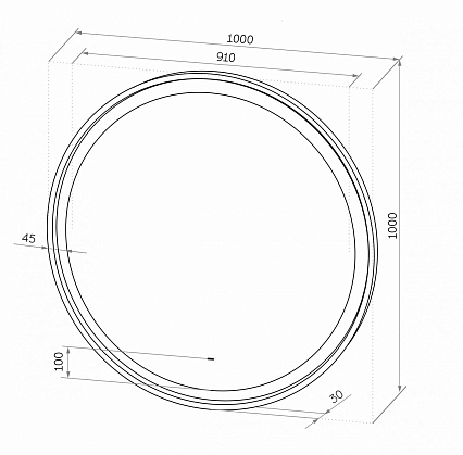 Зеркало Art&Max Napoli AM-Nap-1000-DS-F-White 100x100 см, с подсветкой, белый