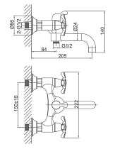 Смеситель для ванны D&K Hessen Losch DA1413201 с душем